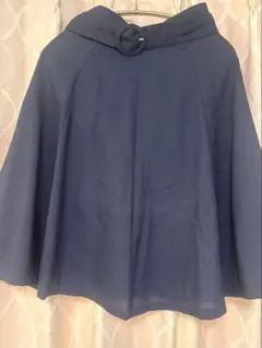 ネイビー フレアスカート ベルト付き