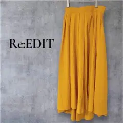一点物☆ Re:EDIT フレアロングスカート イエロー スカート レディース