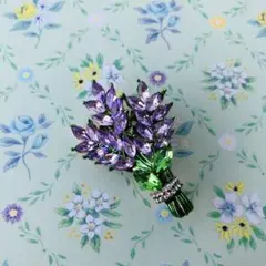 ラベンダー　ブローチ　プレゼント　花　紫色　花束　高見え　おしゃれ　綺麗　バッグ