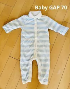美品☆GAP ロンパース カバーオール　 長袖　厚手　ラガーシャツ　70