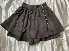 ストライプ柄フレアスカート ダークグレー