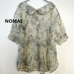 NOMAEシアーブラウス　ボタニカル柄