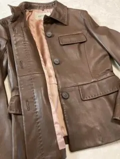 羊革　ラムスキン　レザージャケット　美品　クラン デュイュ　ブラウン