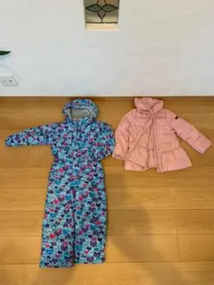 キッズ服 フード付きオーバーオールとジャケットセット