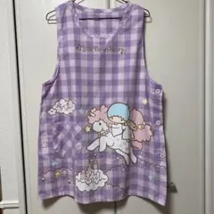 リトルツインスターズ パープルチェックエプロン
