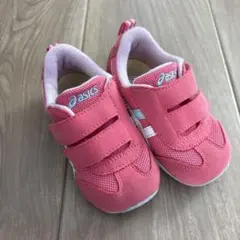 ASICS ピンク ベビーシューズ マジックテープ