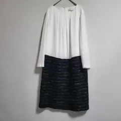 美品☆自由区 40サイズ ブラウス+ツイードドッキングワンピースのサムネイル