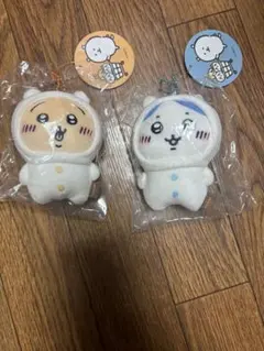 ナガノのくま ちいかわにかぶられたぷちミニマスコットハチワレうさぎセット