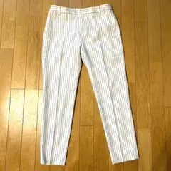 値下げ！INDIVI ホワイトパンツ　黒ストライプ　サイズ36 クリーニング済！