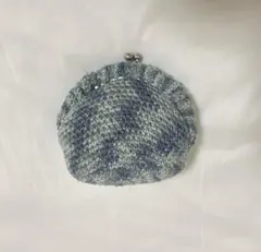 ハンドメイド　がま口ポーチ　 かぎ編み　編み物