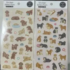 Sticker Selection マスキングテープ素材 犬 シール 2種セット