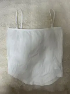 ホワイトリブ編みキャミソール