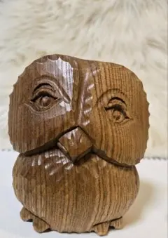 木彫り たぬき 狸 置物 縁起物 昭和レトロ 工芸品 民芸品 インテリア