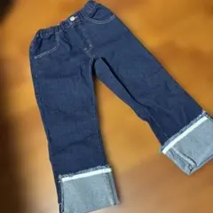 キッズ デニムパンツ ロールアップ　ストレッチパンツのサムネイル