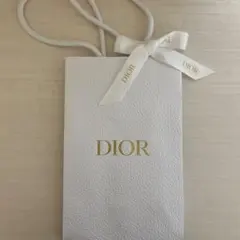 DIOR ホワイトショップ袋 ゴールドロゴ　ディオール　ショッパー 縦長 紙袋