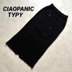 【チャオパニックティピー】 すっきりシルエットリブタイトスカート ウエストゴム