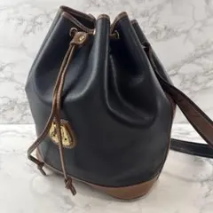 LANCEL ランセル フランス製 本革レザー ドローストリングショルダーバッグ