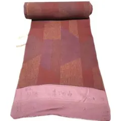 赤紫　幾何学模様 着物反物　羽尺　きもの　コート　和服　和装