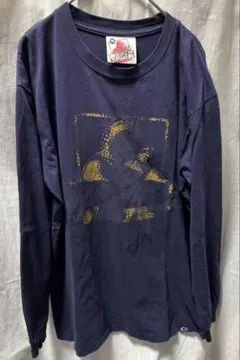 X-Large エクストララージ　ネイビー　ロンtee ロングスリーブ　ゴールド