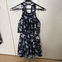 花柄 ワンピース水着 黒