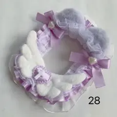 28. パープル　トレカケース　紫　ねこみみ　レースデコ　天使