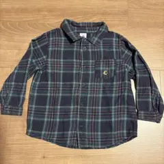 Petit Bateauネイビーチェック柄長袖シャツ86cm