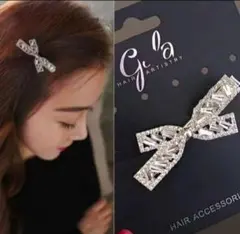 シルバーリボン♡キラキラピン