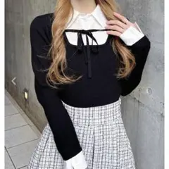 シャツドッキングフロントリボンニット INGNI イング