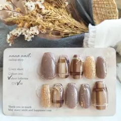 N.228 ニュアンスネイル 大人ネイル 大人可愛い チェックネイル マグネット