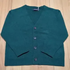 新品未使用☆コムサイズム　緑　VネックカーディガンM(110-120㎝）