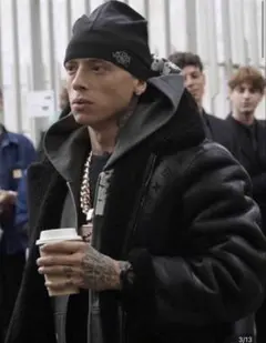 synaworld ビーニー　黒　centralcee UK スカルキャップ