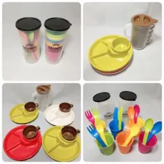 カトラリーセット　キャンプ　BBQ　コップ　皿　プラスチックプレート　まとめ売り