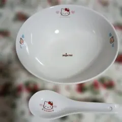 サンリオハローキティ ラーメンどんぶりれんげ付き - メルカリ
