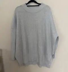 H&M オーバーサイズ ニット セーター トップス ブルー 水色