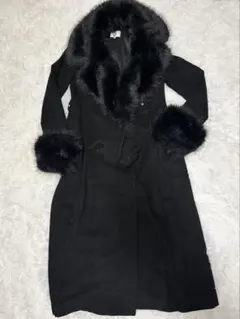 レディース　ロングコート　ファーコート　rienda