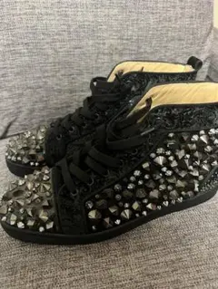 クリスチャンルブタン　スワロ・スタッズ付ハイカットスニーカー