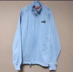日本製 プーマ トラックジャケット 水色 ラインロゴ