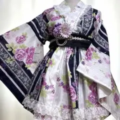 726④浴衣ドレス 地雷系 量産型 姫ギャル ロリータ 大人 ♡帯付き