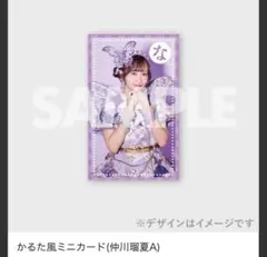 FRUITSZIPPER 仲川瑠夏 ラッフルくじ H賞 かるた風ミニフォトカード