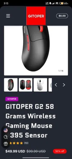 GITOPER G2 58g ワイヤレスゲーミングマウス