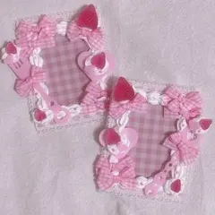 ホイップデコ トレカケース ペア 量産型 ピンク ちゅるんいちご リボンたくさん