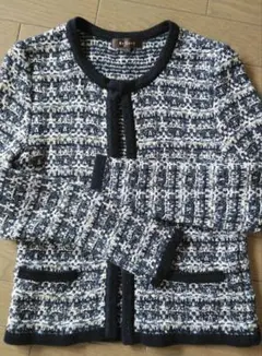 Reflect リフレクト ノーカラー ツイードカーディガン