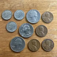 アメリカ合衆国コイン１０枚セット クォーターダラー　1ダイム　1セント