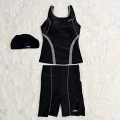 極美品 TIGORA フィットネス水着 セパレート 3点セット キャップ付 Mのサムネイル