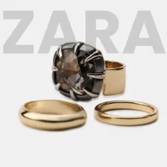 ✧新品✧未使用 ZARA リング3点セット M ゴールドのサムネイル