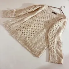 CECIL McBEE セーター ケーブルニット クルーネック アイボリー M