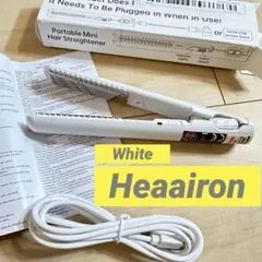 ポータブルミニヘアアイロン USB充電式 コンパクト ホワイト 白 旅行