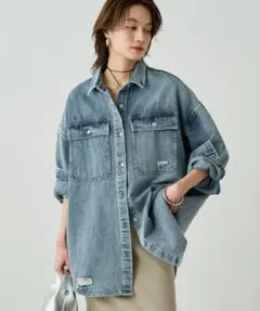 loungedress ダメージデニムジャケット 2025年最新】Loungedress レディース Gジャン・デニムジャケット