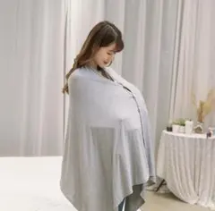 授乳ケープ ストール ポンチョ 綿 4way 授乳カバー360度 グレー 729