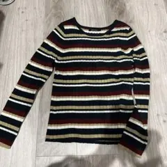 one way ストライプ 長袖ニット